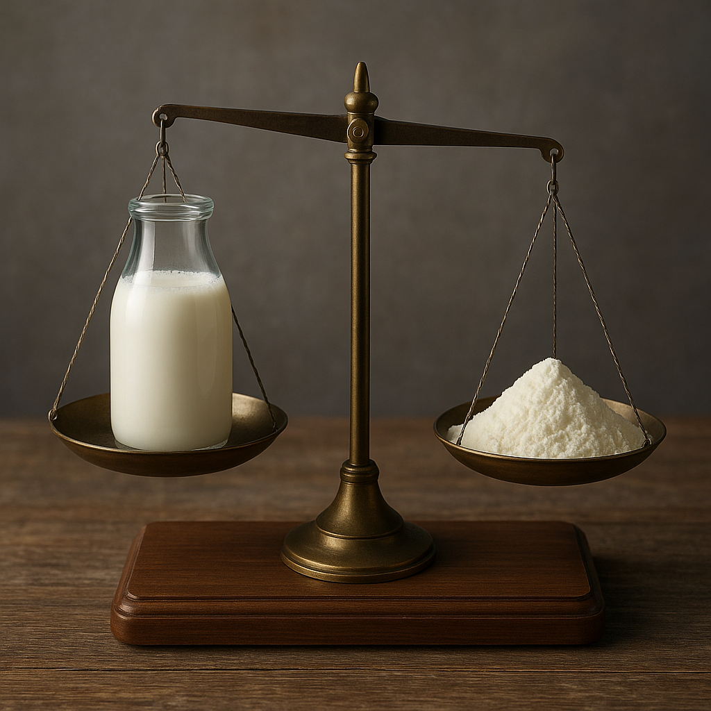Równowaga popytu i podaży na rynku mleka